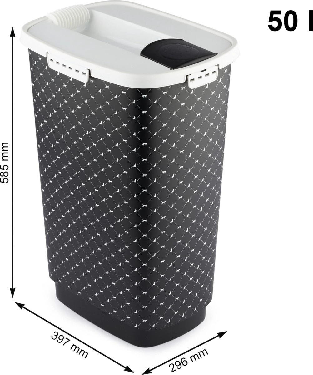 Rotho Voedselcontainer CODY - Voeropslag - 50l - Zwart 7 Rotho Voedselcontainer CODY - Voeropslag - 50l - Zwart - Afbeelding 7