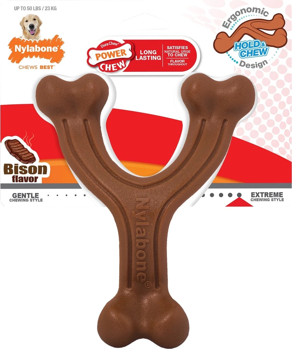 Nylabone Extreme Kauwbot Vorkbeen - Voor De Krachtigste Kauwers - Bizon Of Kipsmaak - S/M/L - Smaak: Bizon, Maat: Large 1 Nylabone Extreme Kauwbot Vorkbeen - Voor De Krachtigste Kauwers - Bizon Of Kipsmaak - S/M/L - Smaak: Bizon, Maat: Large