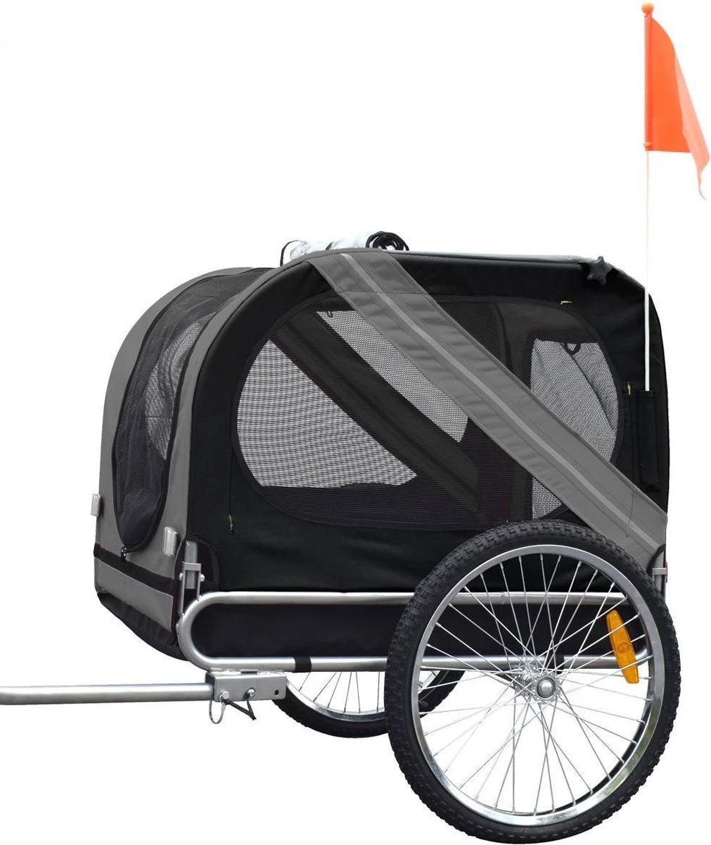 Flamingo Doggy Liner Economy - Hondenfietskar - Grijs/Zwart 1 Flamingo Doggy Liner Economy - Hondenfietskar - Grijs/Zwart