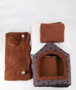 Château Animaux® Hondenhuis - Kattenhuis - 50 X 40x 46 Cm - Dierenhuis - Kattenhok - Hondentent - Hondenhuisjes Voor Binnen - Bruin -Huisdierbenodigdheden 1013x1200 6
