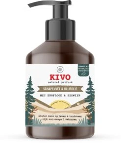Kivo Petfood - Supplement Schapenvet & Olijfolie, Knoflook & Zeewier 500ml - Ondersteund Bij Haaruitval En Het Beschermen Van Darmflora, Skelet En Gebitsvorming - Helpt Bij Tegen Gaan: Wormen, Vlooien, Muggen En Teken