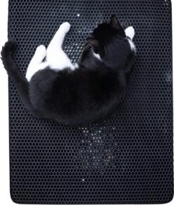 IGOODS - Kattenbakmat Met Filter - 45 X 60 - Waterdicht - Dubbele Laag - Zwart -Huisdierbenodigdheden 1020x1200 9