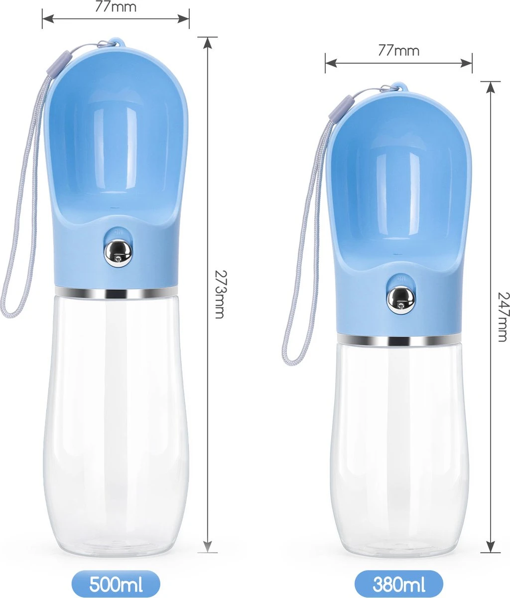 Nobleza 43B4C - Honden Waterfles - 500ml - Honden Bidon - Honden Drinkfles - Blauw 8 Nobleza 43B4C - Honden Waterfles - 500ml - Honden Bidon - Honden Drinkfles - Blauw - Afbeelding 8