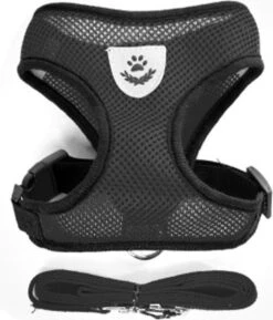 Merkloos Kattentuigje - Kattenharnas - Kattentuig Met Looplijn - Hondentuigje - Hondenharnas - Zwart - Maat L -Huisdierbenodigdheden 1026x1200 4