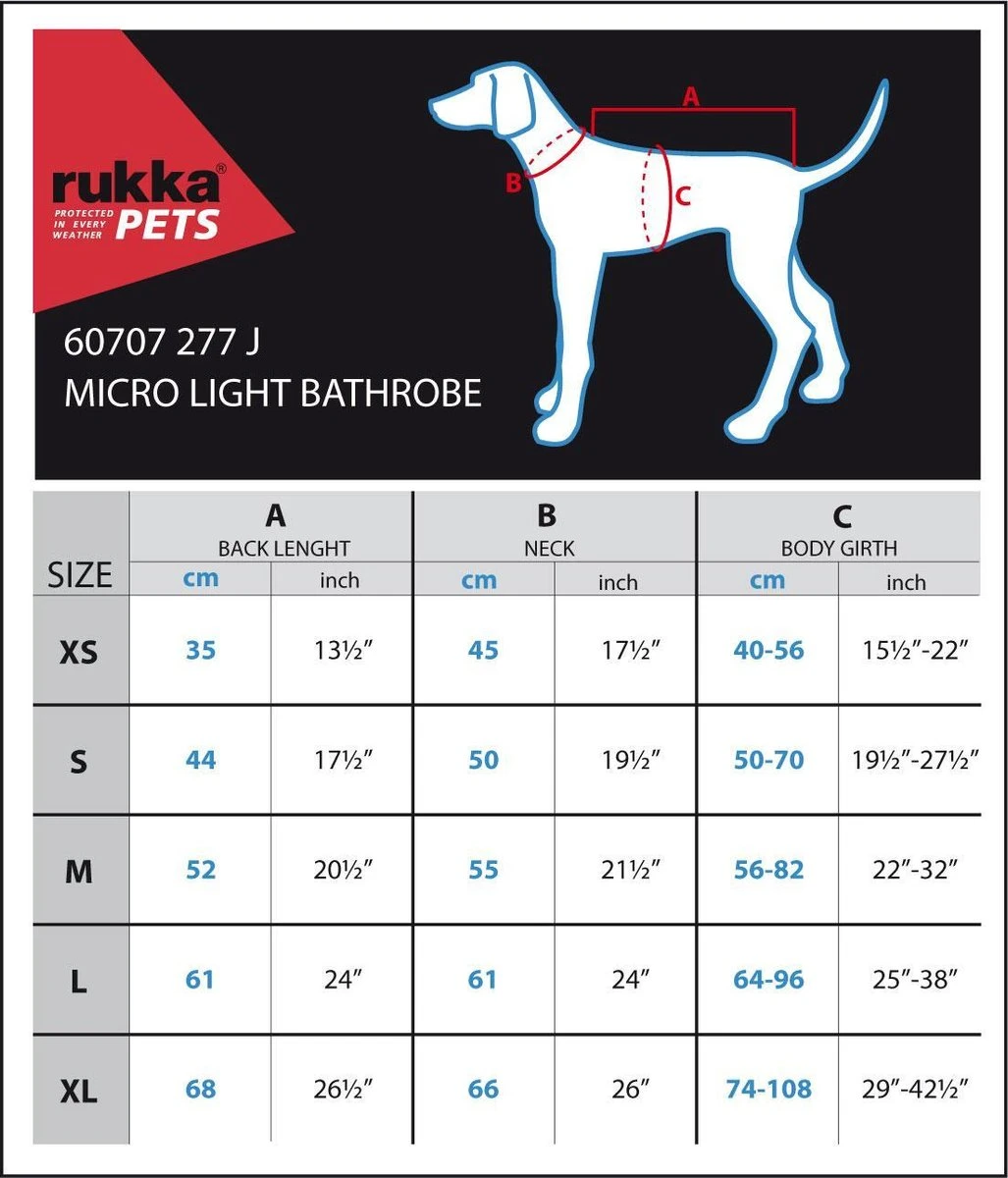 Rukka Pets Micro Light Badjas - Lichtgewicht - Microvezel - Sterk Absorberend - Maat XL 6 Rukka Pets Micro Light Badjas - Lichtgewicht - Microvezel - Sterk Absorberend - Maat XL - Afbeelding 6