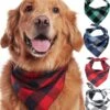Honden Bandana - 4 Verschillende Kleuren - 4 Stuks In 1 Verpakking -Hond Halsband Zakdoek - Honden Slabber - Halsdoek Voor Dieren - Grote Honden Bandana - Honden Halsband Sjaal - Zwart Blauw Rood Groen -