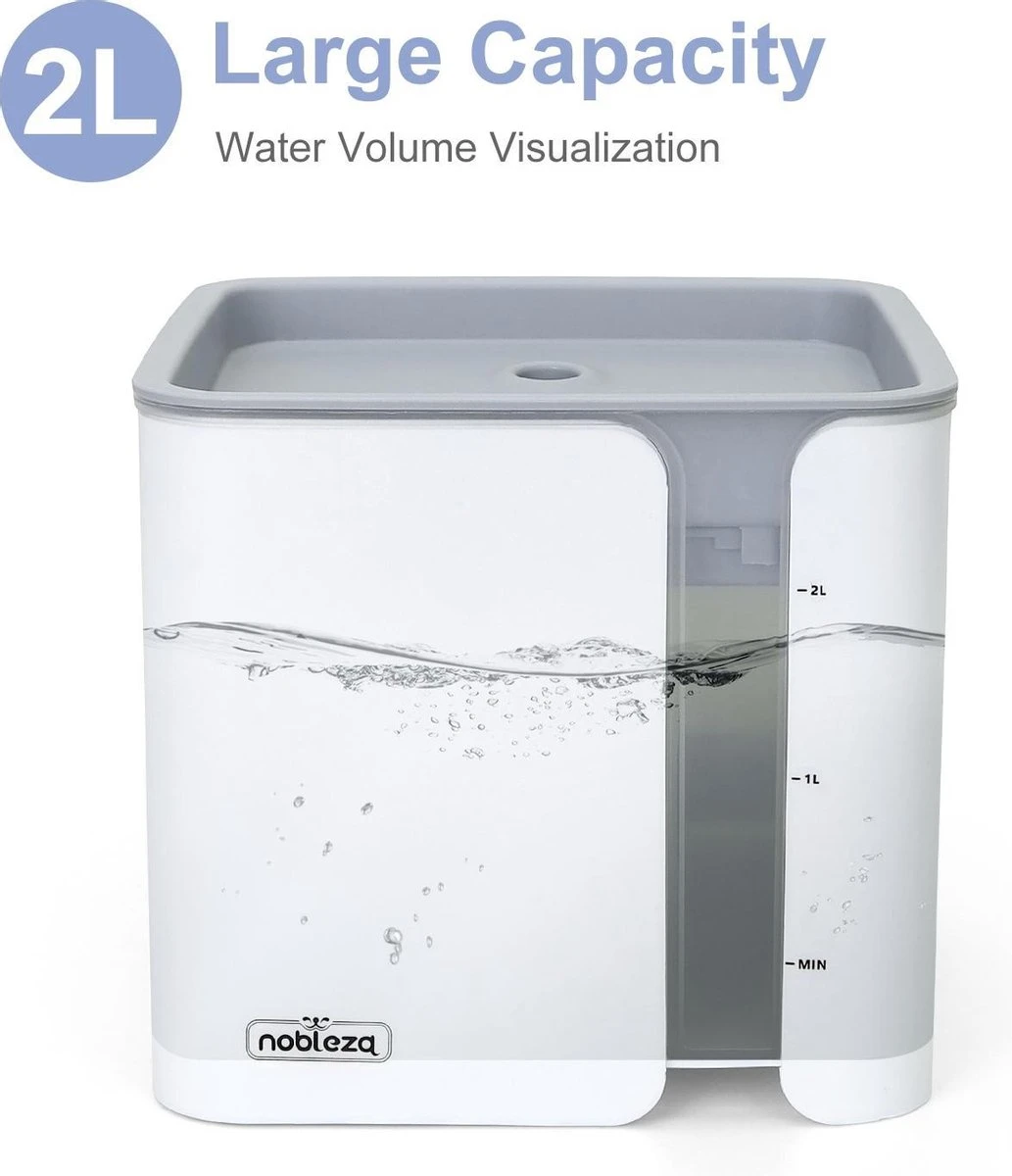 Nobleza USB Drinkfontein Voor Hond/Kat - 2L - Incl. 2 Filters - Wit 2 Nobleza USB Drinkfontein Voor Hond/Kat - 2L - Incl. 2 Filters - Wit - Afbeelding 2