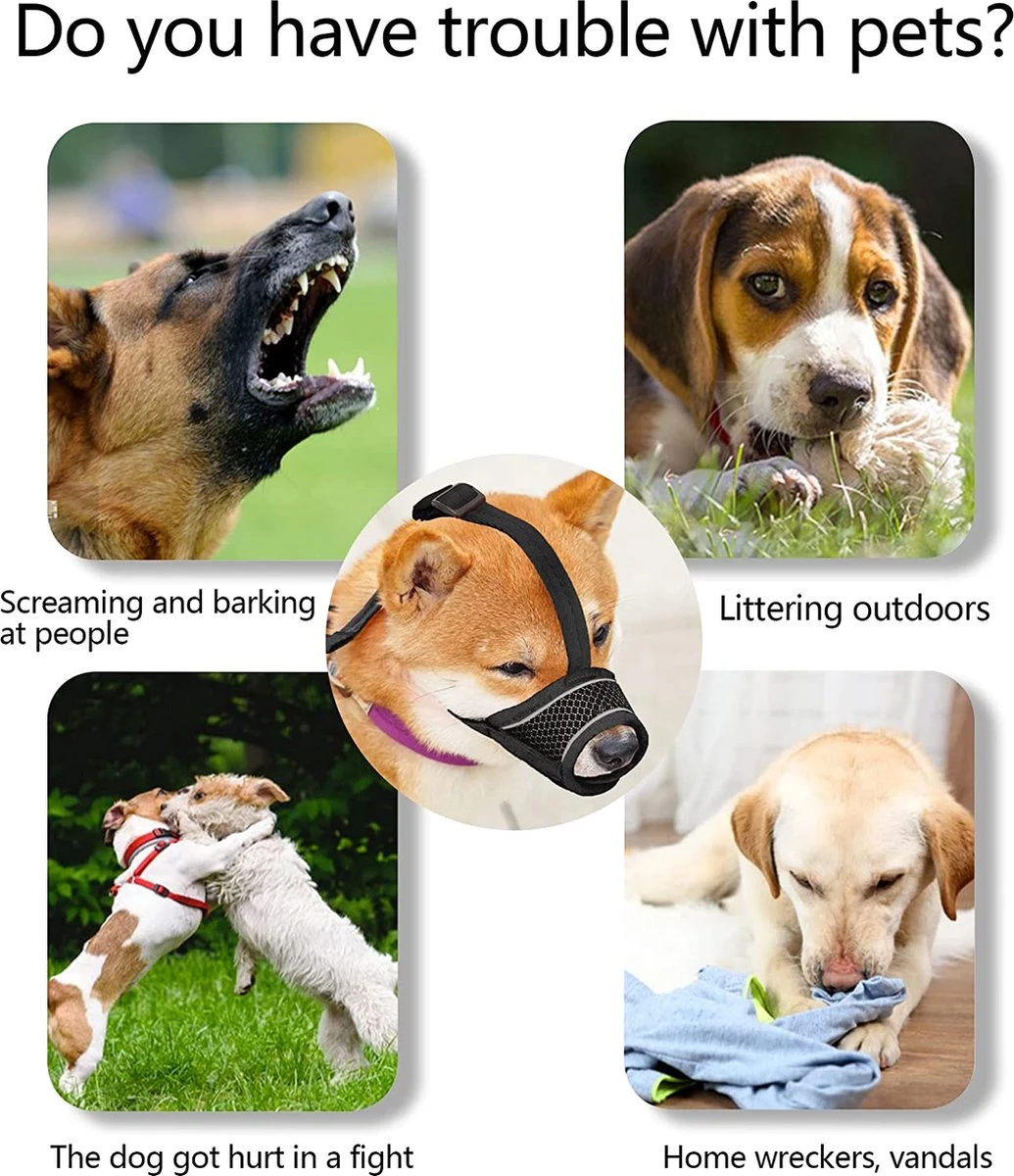 Merkloos Hoog Kwaliteit Muilkorf Met Bedrukt Patroon - Muilkorf Hond - Hondensnuit - Anti Blaf En Bijt - Voor Kleine En Grote Honden Maat M Zwart Reflecterend 2 Merkloos Hoog Kwaliteit Muilkorf Met Bedrukt Patroon - Muilkorf Hond - Hondensnuit - Anti Blaf En Bijt - Voor Kleine En Grote Honden Maat M Zwart Reflecterend - Afbeelding 2