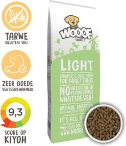 WOOOF Light 18KG - Geperst Light Hondenvoer - Geperste Ligh Hondenbrokken - Light Droogvoer