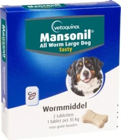 Mansonil All Worm Tasty Ontworming Tabletten Hond 2 Tabletten -Huisdierbenodigdheden 1037x1200 1