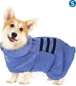 Nobleza Hondenbadjas - Badjas Hond - Microvezel - Sneldrogende - Maat S - Blauw