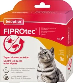 Beaphar Fiprotec - Vlooiendruppels - Katten Vanaf 1 Kg En 8 Weken - 3 Pipetten