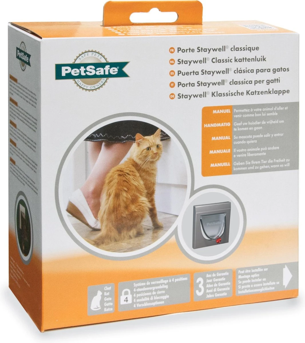 PetSafe Staywell Classic Manual 4-Way Locking Cat Flap - Grijs W/tunnel 2 PetSafe Staywell Classic Manual 4-Way Locking Cat Flap - Grijs W/tunnel - Afbeelding 2