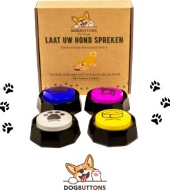 Dogbuttons® – PETIFY PREMIUM Praatknoppen –4 Stuks - Praatknop – Hond – Opneembare Knoppen – Hond Praten – Hondentraining – Praatknoppen – Dog Button – Hondenknop – Huisdier – Honden Speelgoed Intelligentie – Praten Met Hond – Laat Uw Hond Spreken! -Huisdierbenodigdheden 1075x1200 9