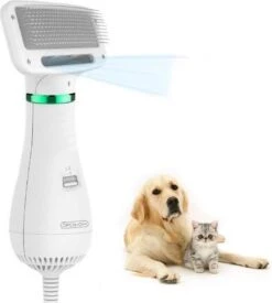 Merkloos HondenFöhn En Borstel - RVS Borstel - Huisdieren - 2 In 1 Hondenföhn