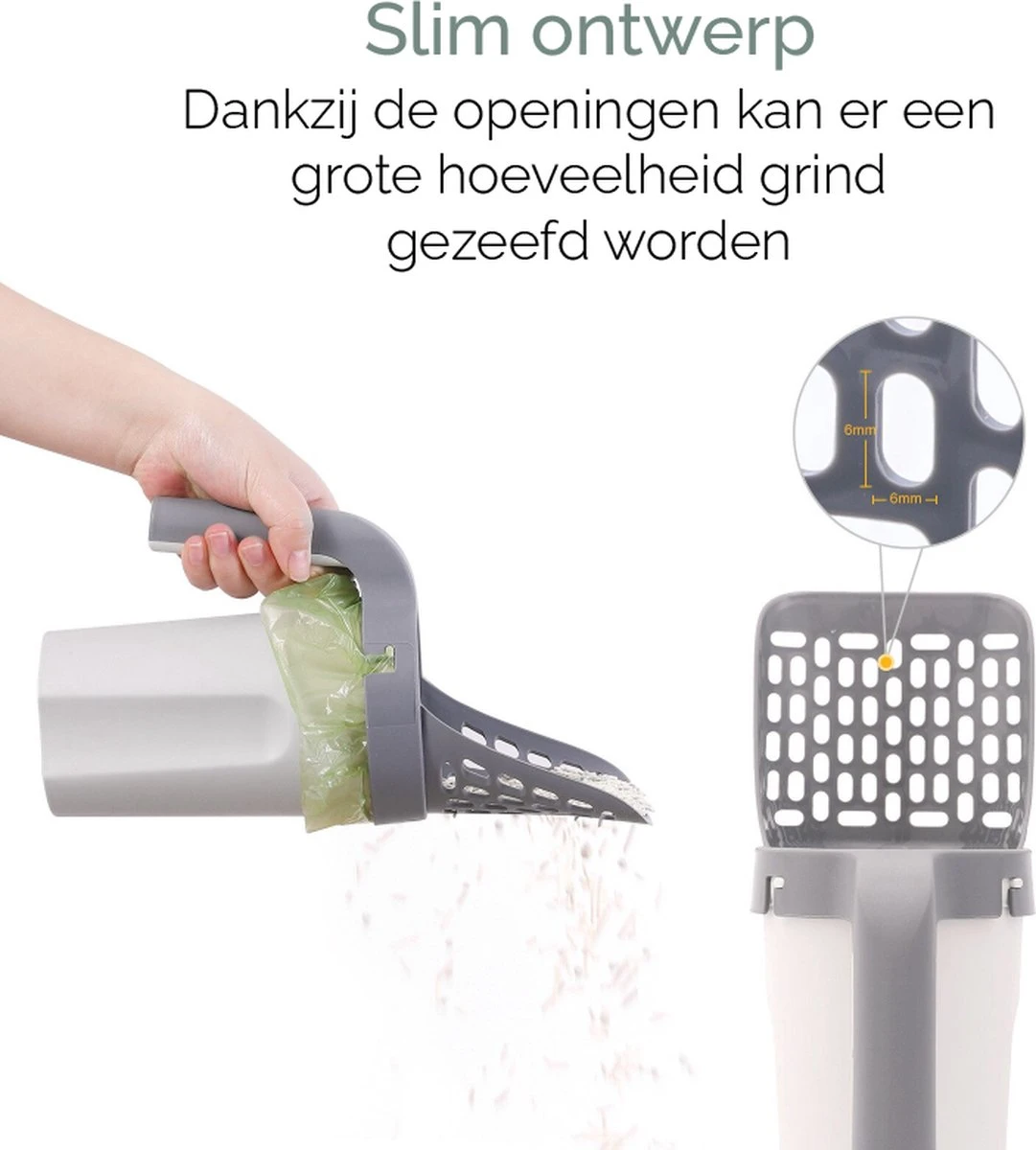 Fliksy Kattenbak Schep - Kattenbak Schepje Met Bakje - Kattenzakje - Katten - Haarverwijderaar - Kattenspeeltje 7 Fliksy Kattenbak Schep - Kattenbak Schepje Met Bakje - Kattenzakje - Katten - Haarverwijderaar - Kattenspeeltje - Afbeelding 7