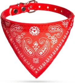 Halsband Voor Kleine Hond Of Kat - Honden Bandana Sjaal - Rood - Voor Puppy Of Kitten - 34x1cm