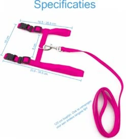 Kattentuigje Met Looplijn Kattenharnas Kittentuigje Kattenriem Met Looplijn Kat Kitten Tuigje Verstelbaar - Roze -Huisdierbenodigdheden 1090x1200 11