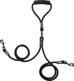 Rebel Petz - Dubbele Verstelbare Hondenriem Voor Twee Honden - Met Draaibare Sluiting En Zacht Handvat - Small En Large - Large (140 Cm Lang, Ø 12 Mm) -Huisdierbenodigdheden 1094x1200