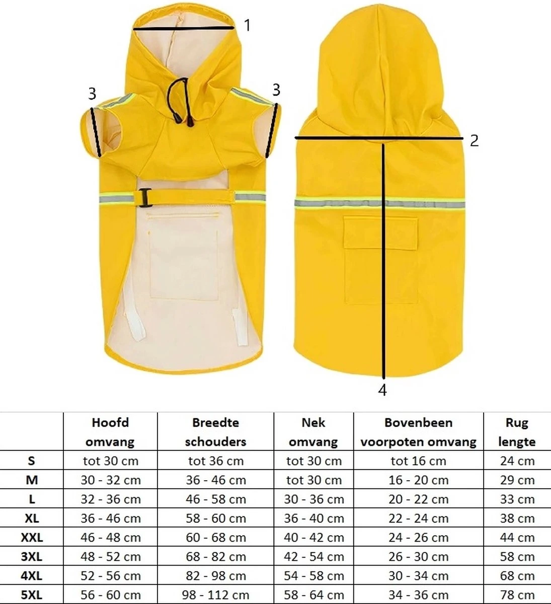 Regenjas Hond Maat XXL Hondenjas Jas Honden Puppy Hondenkleding - Geel - Dutchwide 4 Regenjas Hond Maat XXL Hondenjas Jas Honden Puppy Hondenkleding - Geel - Dutchwide - Afbeelding 4