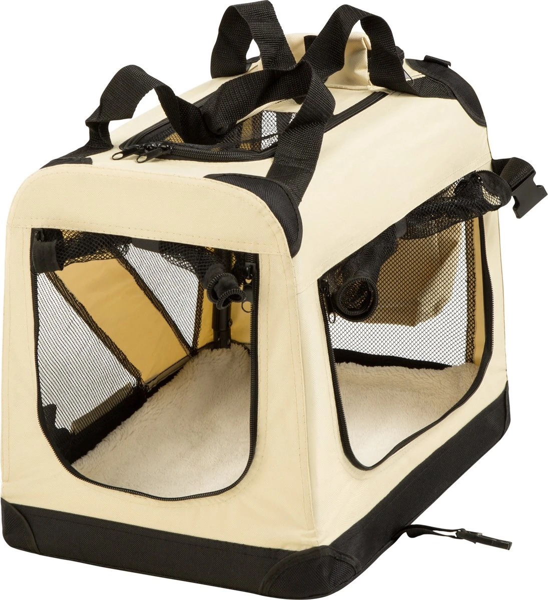 Autobench Nylon Bench Hond - Beige/Zwart - 68 X 41 X 51 Cm 2 Autobench Nylon Bench Hond - Beige/Zwart - 68 X 41 X 51 Cm - Afbeelding 2