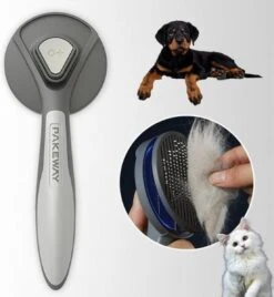 Merkloos Dierenborstel - Haarborstel Huisdieren - Borstel Voor Vacht Huisdier - Borstel Kat - Borstel Hond - Makkelijk Haar Verwijderen Met één Klik - Inclusief Speeltje - Kam Huisdier - Vachtverzorging - Massage -Huisdierbenodigdheden 1104x1200