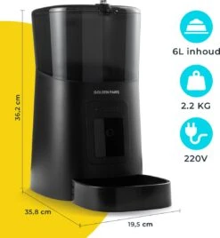 GoldenPaws Automatische Voerbak - Kat En Hond - Zwart - Met Verstelbare Camera - Voerautomaat Met Smartphone Besturing - Voerinhoud 6 Liter -Huisdierbenodigdheden 1104x1200 3
