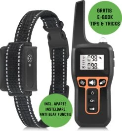 Anti Blafband EN Trainingshalsband In 1 - UNIEK SYSTEEM - 1000m Bereik - 100 Levels - Trainingsband - Antiblafband - Geluid En Vibratie/trilling - Grote En Kleine Honden - Waterdicht - Incl. E-book -Huisdierbenodigdheden 1117x1200 1