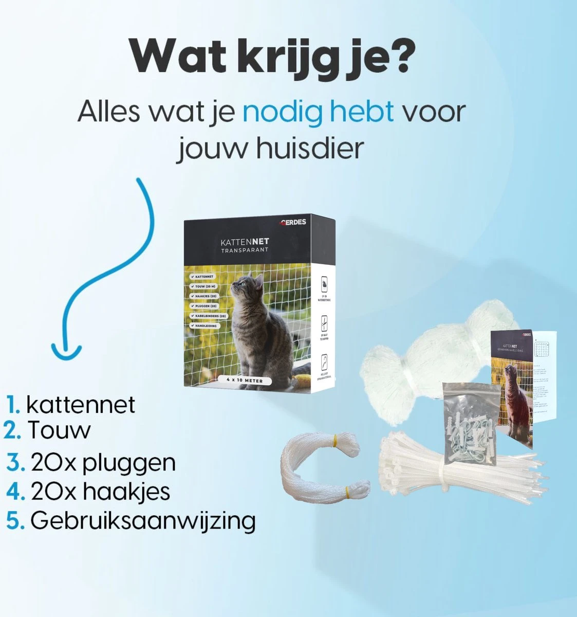 Kattennet Voor Balkon 4x10 Meter - Katten Gaas - Kattennet Balkon - Katten Net - Transparant 8 Kattennet Voor Balkon 4x10 Meter - Katten Gaas - Kattennet Balkon - Katten Net - Transparant - Afbeelding 8