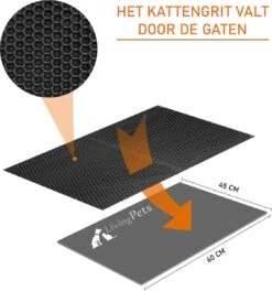 Lavida Home - Kattenbakmat - Grit Opvanger - 45 X 60 Cm - Dubbele Laag & Waterdicht - Katten Mat - Katten Mat Met Opvangruimte Voor Grit - Katten Mat - Kat Benodigdheden - Kitten - Gritmat Voor Poes - Grijs -Huisdierbenodigdheden 1123x1200 13