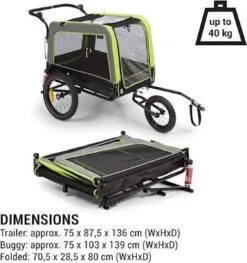 Klarfit Husky Vario 2-in-1 Hondenfietskar Hondenbuggy 240 Liter - Past Bij Alle Fietsen Met 26-28"- 600D Oxford Canvas 13 Klarfit Husky Vario 2-in-1 Hondenfietskar Hondenbuggy 240 Liter - Past Bij Alle Fietsen Met 26-28"- 600D Oxford Canvas -Huisdierbenodigdheden 1125x1200 3