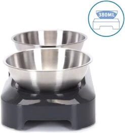 Nobleza Katten Voerbakjes - Ergonomische Dubbele Voerbak - Anti Braak Voerbak Voor Katten - Zwart - Dubbel - RVS -Huisdierbenodigdheden 1126x1200 14