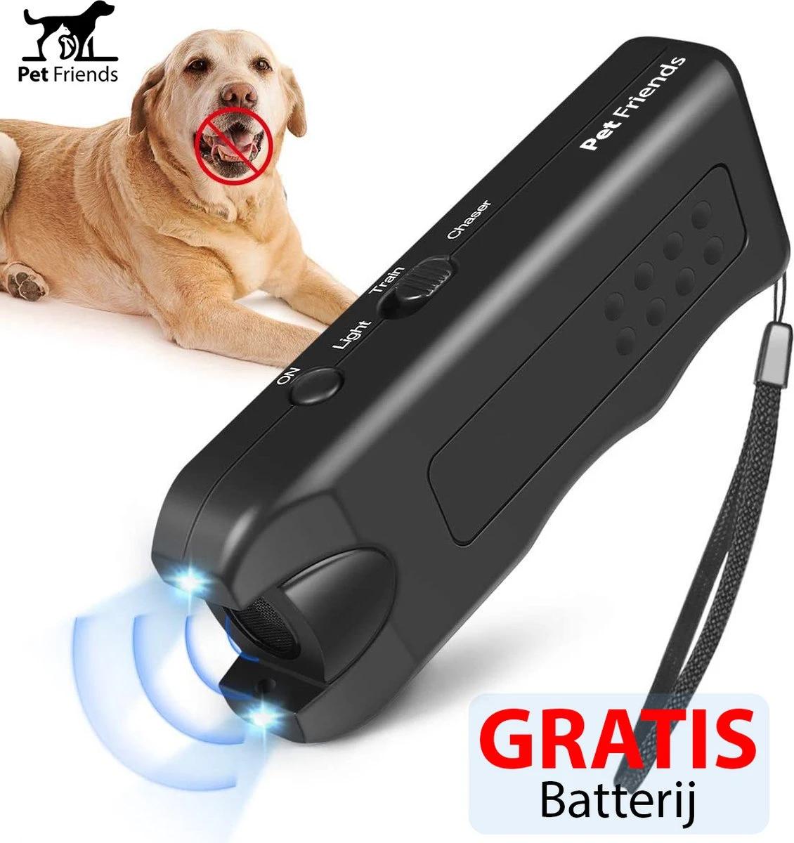 PetFriends Diervriendelijk Ultrasoon Anti Blaf Apparaat Voor Honden - Zonder Schok - Anti Blafband Alternatief - Incl. Batterij 1 PetFriends Diervriendelijk Ultrasoon Anti Blaf Apparaat Voor Honden - Zonder Schok - Anti Blafband Alternatief - Incl. Batterij