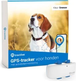Tractive GPS DOG 4 - GPS Tracker Voor Honden & Activiteitenmonitor - Past Op Meeste Halsbanden - Wit