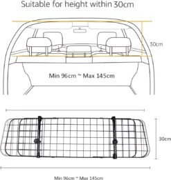 Nobleza RLJ - Hondenrek Auto - Universeel - Autorek Hond - Kofferbak - Bagagerek - Verstelbaar - L96-145/B30 Cm - Zwart 10 Nobleza RLJ - Hondenrek Auto - Universeel - Autorek Hond - Kofferbak - Bagagerek - Verstelbaar - L96-145/B30 Cm - Zwart -Huisdierbenodigdheden 1135x1200 4