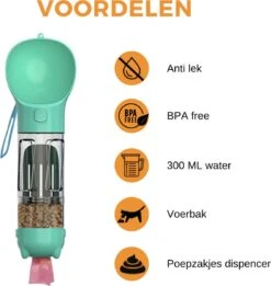 Merkloos 3 In 1 Honden Drinkfles - 350ml - Incl. Poepzakjes & Polsband- Lek Vrij - Voor Onderweg - Honden Bidon - Waterfles -Huisdierbenodigdheden 1135x1200 5