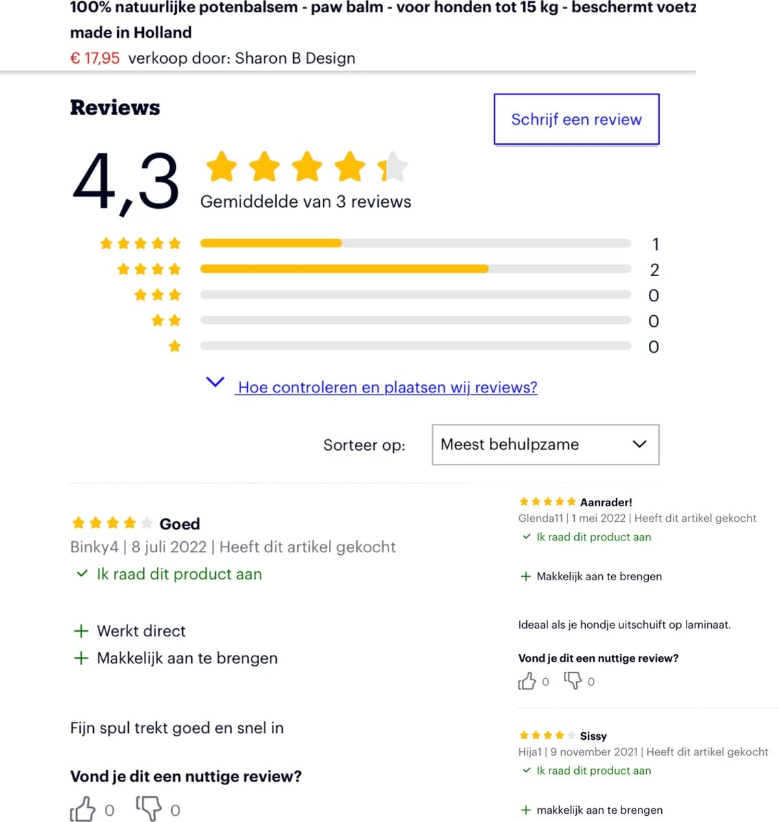 100% Natuurlijke Potenbalsem - Paw Balm - Voor Honden Tot 15 Kg - Beschermt Voetzooltjes - Tegen Kloven, Wondjes, Ontstekingen 4 100% Natuurlijke Potenbalsem - Paw Balm - Voor Honden Tot 15 Kg - Beschermt Voetzooltjes - Tegen Kloven, Wondjes, Ontstekingen - Afbeelding 4