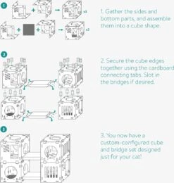Navaris Modulaire Golfkartonnen Huisdieren Speelblokken - Golfkarton Speelhuis Met 4 Blokken En 2 Bruggen - Voor Kleine Katten, Kittens En Konijnen -Huisdierbenodigdheden 1139x1200 13