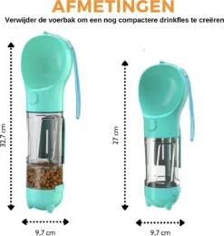 Merkloos 3 In 1 Honden Drinkfles - 350ml - Incl. Poepzakjes & Polsband- Lek Vrij - Voor Onderweg - Honden Bidon - Waterfles -Huisdierbenodigdheden 1140x1200 3
