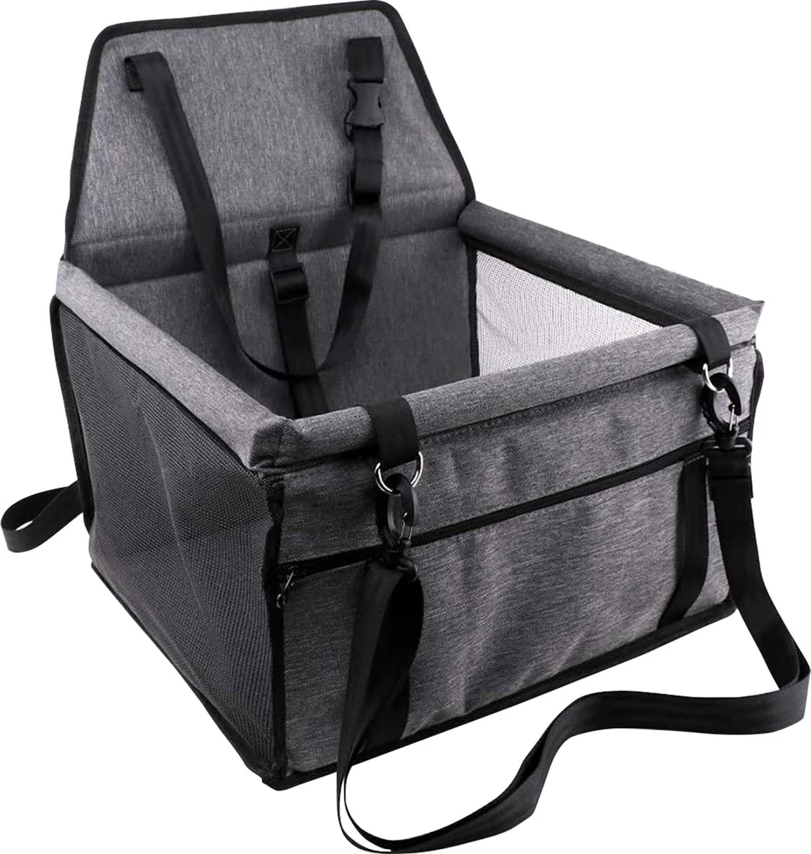 Luxe Hondenstoel Auto – Donkergrijs - Autostoel Hond – Hondenmand Voor In De Auto – Autozitje – LumifyMe - 40 X 34 X 25 Cm 2 Luxe Hondenstoel Auto – Donkergrijs - Autostoel Hond – Hondenmand Voor In De Auto – Autozitje – LumifyMe - 40 X 34 X 25 Cm - Afbeelding 2