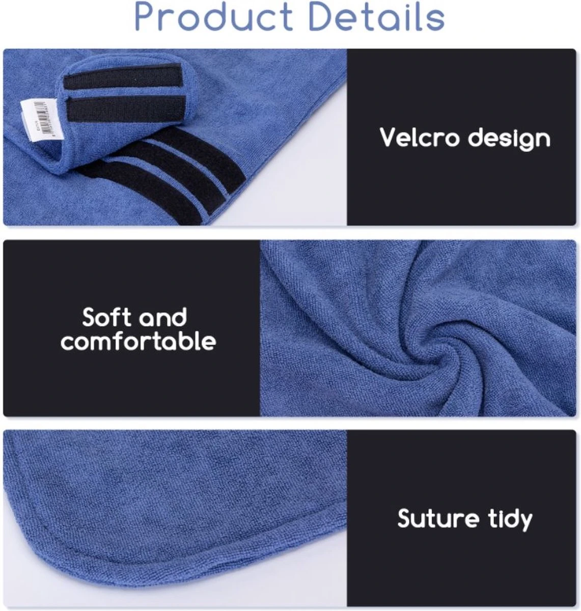 Nobleza Hondenbadjas - Badjas Hond - Microvezel - Sneldrogende - Maat S - Blauw 5 Nobleza Hondenbadjas - Badjas Hond - Microvezel - Sneldrogende - Maat S - Blauw - Afbeelding 5