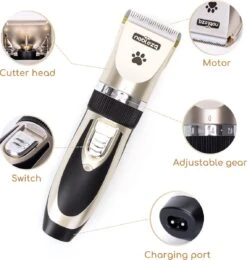 Nobleza B78 - Dieren Tondeuse Set - 4 Opzetkammen - Voor Huisdieren Katten & Honden - Draadloos -Huisdierbenodigdheden 1141x1200 2