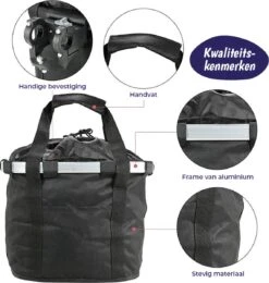 Merkloos Fietsmand Voor Honden 5 KG - Hondenmand Voor Fiets – Kunststof Mandje Hond – Fietstas Vooraan Stuur – Hondenfietsmand Voorop - Niet Geschikt Voor Elektrische Fietsen – Afneembare Fietstas – Boodschappentas – Accessoires – Opvouwbaar – Zwart -Huisdierbenodigdheden 1142x1200 6