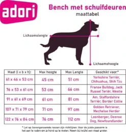 Adori Bench Met Schuifdeuren Zwart - Hondenbench - 91x61x69 Cm -Huisdierbenodigdheden 1143x1200 18