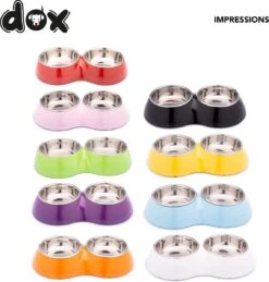 DDOXX Dubbele Voerbak, Antislip | Vele Kleuren & Maten | Voor Kleine & Grote Honden | Voerbak Kat Dubbel | Hondenbak Hond | Kattenbak Roestvrijstalen Bak | Melamine Bak | Zwart, 2 X 700 Ml -Huisdierbenodigdheden 1144x1200 5