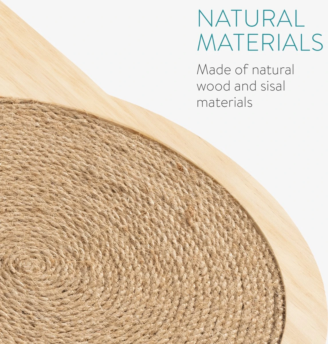 Navaris Houten Krabplank Voor Katten - Krabmat Van Hout En Sisal Voor Aan De Muur - In De Vorm Van Een Kattenkop - Te Bevestigen Met Zuignappen 2 Navaris Houten Krabplank Voor Katten - Krabmat Van Hout En Sisal Voor Aan De Muur - In De Vorm Van Een Kattenkop - Te Bevestigen Met Zuignappen - Afbeelding 2