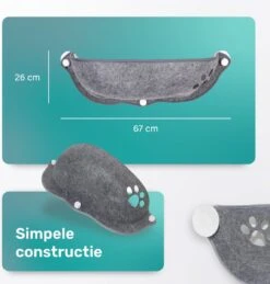 Kattenhangmat - Voor Aan Het Raam - Kom Vorm - Kattenmand - Raam - Hangmat Kat - Dieren - Kattenbed - Kattenmand - Slaapplek - Ligplaats - Grijs -Huisdierbenodigdheden 1146x1200 24