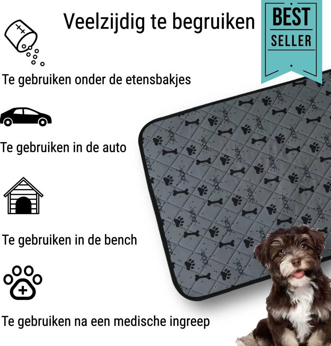 Jooba Puppy Training Pads - Wasbare Puppy Pads 2 Stuks - Hondentoilet - 70x50cm - Puppy 2 Jooba Puppy Training Pads - Wasbare Puppy Pads 2 Stuks - Hondentoilet - 70x50cm - Puppy - Afbeelding 2