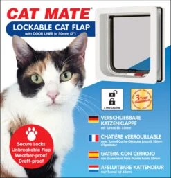 Cat Mate Kattenluik 234 Met Tweewegsluiting - Wit - 19,2 X 20cm -Huisdierbenodigdheden 1154x1200 16