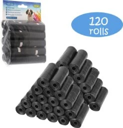 Nobleza KVH Poepzakjes - Hondenpoepzakjes - 1800 Stuks - Zwart - 120 Rollen